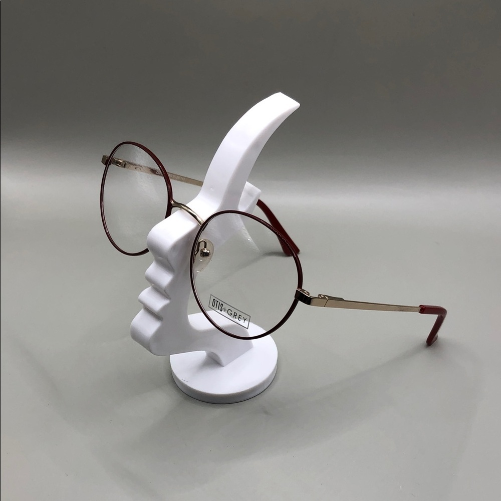 OTIS+GREY OG7016 Dark Red Gold Round Unisex Eyeglasses Demo Lens 51-20-140